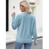 image:imageANRABESS Lightweight Sweaters for Women Long Sleeve V Neck Shirts Business Casual Work Blouses 2025 Fall Knit Pullover TopsLight Blue
