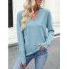 image:imageANRABESS Lightweight Sweaters for Women Long Sleeve V Neck Shirts Business Casual Work Blouses 2025 Fall Knit Pullover TopsLight Blue