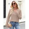image:imageANRABESS Lightweight Sweaters for Women Long Sleeve V Neck Shirts Business Casual Work Blouses 2025 Fall Knit Pullover TopsTan