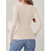 image:imageANRABESS Long Sleeve Shirts for Women Sexy Sweater V Neck Ribbed Knit Slim Fit Wrap Top 2025 Fall Casual Fashion ClothesLight Khaki