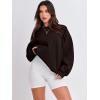 image:imageANRABESS Oversized Sweatshirt for Women Crewneck Y2K Hoodies Fleece Casual Comfy Pullover Top Fall Outfits Clothes 2025Dark Brown