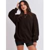 image:imageANRABESS Oversized Sweatshirt for Women Crewneck Y2K Hoodies Fleece Casual Comfy Pullover Top Fall Outfits Clothes 2025Dark Brown