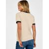 image:imageANRABESS Short Sleeve Sweater for Women Lightweight Crewneck Wool Blend Sweaters Tops Spring Summer Business Casual OutfitsBlackbeige