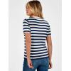 image:imageANRABESS Short Sleeve Sweater for Women Lightweight Crewneck Wool Blend Sweaters Tops Spring Summer Business Casual OutfitsBlue White Stripe