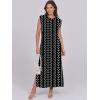 image:imageANRABESS Summer Dress for Women 2026 Maxi Sundresses Casual Cap Sleeve Crew Neck Loose Split Beach Travel Vacation OutfitsBoho Black