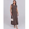 image:imageANRABESS Summer Dress for Women 2026 Maxi Sundresses Casual Cap Sleeve Crew Neck Loose Split Beach Travel Vacation OutfitsCoffee