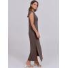 image:imageANRABESS Summer Dress for Women 2026 Maxi Sundresses Casual Cap Sleeve Crew Neck Loose Split Beach Travel Vacation OutfitsCoffee