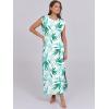 image:imageANRABESS Summer Dress for Women 2026 Maxi Sundresses Casual Cap Sleeve Crew Neck Loose Split Beach Travel Vacation OutfitsFloral Green White