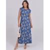 image:imageANRABESS Summer Dress for Women 2026 Maxi Sundresses Casual Cap Sleeve Crew Neck Loose Split Beach Travel Vacation OutfitsFloral Light Blue