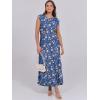 image:imageANRABESS Summer Dress for Women 2026 Maxi Sundresses Casual Cap Sleeve Crew Neck Loose Split Beach Travel Vacation OutfitsFloral Light Blue