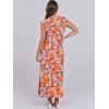 image:imageANRABESS Summer Dress for Women 2026 Maxi Sundresses Casual Cap Sleeve Crew Neck Loose Split Beach Travel Vacation OutfitsFloral Orange Pink