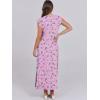 image:imageANRABESS Summer Dress for Women 2026 Maxi Sundresses Casual Cap Sleeve Crew Neck Loose Split Beach Travel Vacation OutfitsFloral Purple Pink