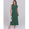 image:imageANRABESS Summer Dress for Women 2026 Maxi Sundresses Casual Cap Sleeve Crew Neck Loose Split Beach Travel Vacation OutfitsForest Green