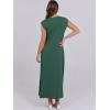 image:imageANRABESS Summer Dress for Women 2026 Maxi Sundresses Casual Cap Sleeve Crew Neck Loose Split Beach Travel Vacation OutfitsForest Green