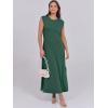 image:imageANRABESS Summer Dress for Women 2026 Maxi Sundresses Casual Cap Sleeve Crew Neck Loose Split Beach Travel Vacation OutfitsForest Green