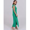 image:imageANRABESS Summer Dress for Women 2026 Maxi Sundresses Casual Cap Sleeve Crew Neck Loose Split Beach Travel Vacation OutfitsGreen