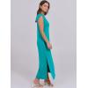 image:imageANRABESS Summer Dress for Women 2026 Maxi Sundresses Casual Cap Sleeve Crew Neck Loose Split Beach Travel Vacation OutfitsLake Blue