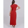 image:imageANRABESS Summer Dress for Women 2026 Maxi Sundresses Casual Cap Sleeve Crew Neck Loose Split Beach Travel Vacation OutfitsRed