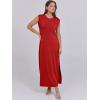 image:imageANRABESS Summer Dress for Women 2026 Maxi Sundresses Casual Cap Sleeve Crew Neck Loose Split Beach Travel Vacation OutfitsRed