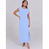 image:imageANRABESS Summer Dress for Women 2026 Maxi Sundresses Casual Cap Sleeve Crew Neck Loose Split Beach Travel Vacation OutfitsSky Blue