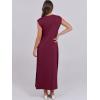 image:imageANRABESS Summer Dress for Women 2026 Maxi Sundresses Casual Cap Sleeve Crew Neck Loose Split Beach Travel Vacation OutfitsWine Red