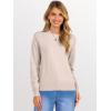 image:imageANRABESS Sweaters for Women 2025 Long Sleeve Crewneck Loose Fit Lightweight Knit Basic Fall Sweater OutfitsAlmond