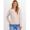 image:imageANRABESS Sweaters for Women 2025 Long Sleeve Crewneck Loose Fit Lightweight Knit Basic Fall Sweater OutfitsAlmond