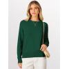 image:imageANRABESS Sweaters for Women 2025 Long Sleeve Crewneck Loose Fit Lightweight Knit Basic Fall Sweater OutfitsGreen