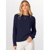 image:imageANRABESS Sweaters for Women 2025 Long Sleeve Crewneck Loose Fit Lightweight Knit Basic Fall Sweater OutfitsNavy Blue
