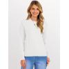 image:imageANRABESS Sweaters for Women 2025 Long Sleeve Crewneck Loose Fit Lightweight Knit Basic Fall Sweater OutfitsWhite