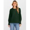 image:imageANRABESS Sweaters for Women Long Sleeve Crewneck Casual Loose Wool Blend Soft Knit Pullover Tops 2025 Fall Fashion OutfitsDeep Green