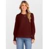 image:imageANRABESS Sweaters for Women Long Sleeve Crewneck Casual Loose Wool Blend Soft Knit Pullover Tops 2025 Fall Fashion OutfitsRed