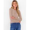 image:imageANRABESS Sweaters for Women Long Sleeve Crewneck Fitted Business Casual Pullover Tops 2025 Fall Outfits with Button CuffAlmond
