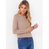 image:imageANRABESS Sweaters for Women Long Sleeve Crewneck Fitted Business Casual Pullover Tops 2025 Fall Outfits with Button CuffAlmond