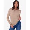 image:imageANRABESS Sweaters for Women Long Sleeve Crewneck Fitted Business Casual Pullover Tops 2025 Fall Outfits with Button CuffAlmond