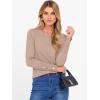 image:imageANRABESS Sweaters for Women Long Sleeve Crewneck Fitted Business Casual Pullover Tops 2025 Fall Outfits with Button CuffAlmond