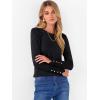 image:imageANRABESS Sweaters for Women Long Sleeve Crewneck Fitted Business Casual Pullover Tops 2025 Fall Outfits with Button CuffBlack