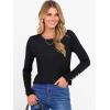 image:imageANRABESS Sweaters for Women Long Sleeve Crewneck Fitted Business Casual Pullover Tops 2025 Fall Outfits with Button CuffBlack