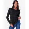 image:imageANRABESS Sweaters for Women Long Sleeve Crewneck Fitted Business Casual Pullover Tops 2025 Fall Outfits with Button CuffBlack