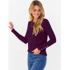 image:imageANRABESS Sweaters for Women Long Sleeve Crewneck Fitted Business Casual Pullover Tops 2025 Fall Outfits with Button CuffDark Purple