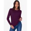 image:imageANRABESS Sweaters for Women Long Sleeve Crewneck Fitted Business Casual Pullover Tops 2025 Fall Outfits with Button CuffDark Purple