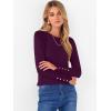 image:imageANRABESS Sweaters for Women Long Sleeve Crewneck Fitted Business Casual Pullover Tops 2025 Fall Outfits with Button CuffDark Purple