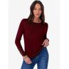 image:imageANRABESS Sweaters for Women Long Sleeve Crewneck Fitted Business Casual Pullover Tops 2025 Fall Outfits with Button CuffDeep Red