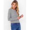 image:imageANRABESS Sweaters for Women Long Sleeve Crewneck Fitted Business Casual Pullover Tops 2025 Fall Outfits with Button CuffGrey