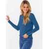 image:imageANRABESS Sweaters for Women Long Sleeve Crewneck Fitted Business Casual Pullover Tops 2025 Fall Outfits with Button CuffLight Blue
