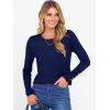 image:imageANRABESS Sweaters for Women Long Sleeve Crewneck Fitted Business Casual Pullover Tops 2025 Fall Outfits with Button CuffNavy Blue