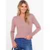 image:imageANRABESS Sweaters for Women Long Sleeve Crewneck Fitted Business Casual Pullover Tops 2025 Fall Outfits with Button CuffPink