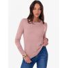image:imageANRABESS Sweaters for Women Long Sleeve Crewneck Fitted Business Casual Pullover Tops 2025 Fall Outfits with Button CuffPink