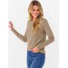 image:imageANRABESS Sweaters for Women Long Sleeve Crewneck Fitted Business Casual Pullover Tops 2025 Fall Outfits with Button CuffTan