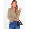 image:imageANRABESS Sweaters for Women Long Sleeve Crewneck Fitted Business Casual Pullover Tops 2025 Fall Outfits with Button CuffTan